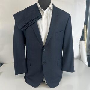 Jos A Bank Signature Gold Suit Mens 48R 43x29 Blue Wool Tailored Fit 2 Piece